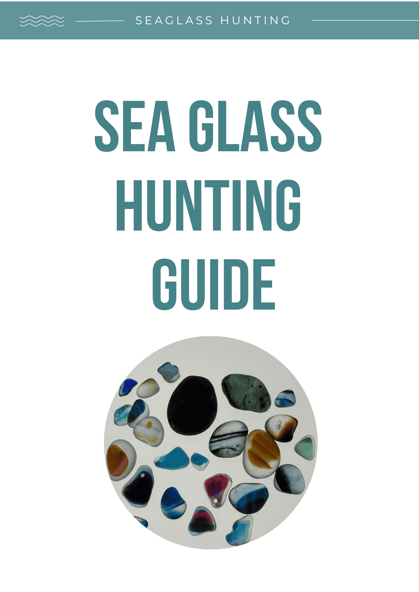sea glass cover for the guide, picture of sea glass