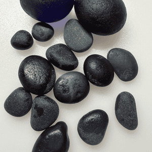 black pirate sea glass on white background